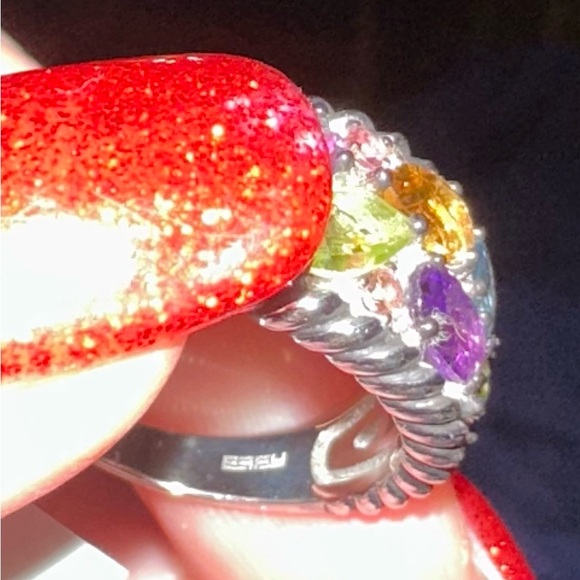 EFFY pear shaped rainbow gemstone ring - Picture 5 of 8